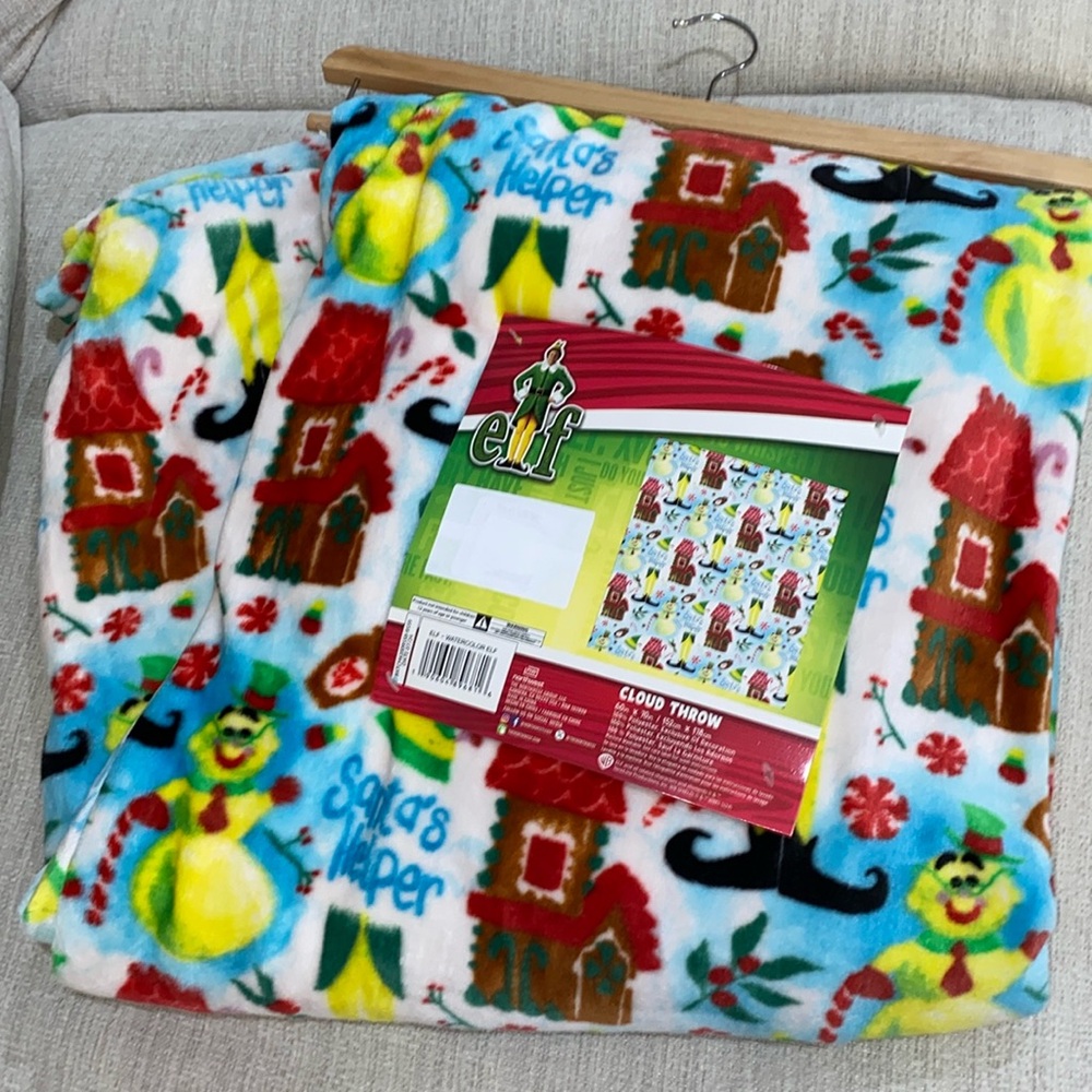 ELF Will Ferrel Christmas Holiday Snowman Santas Helper Cloud Blanket Throw